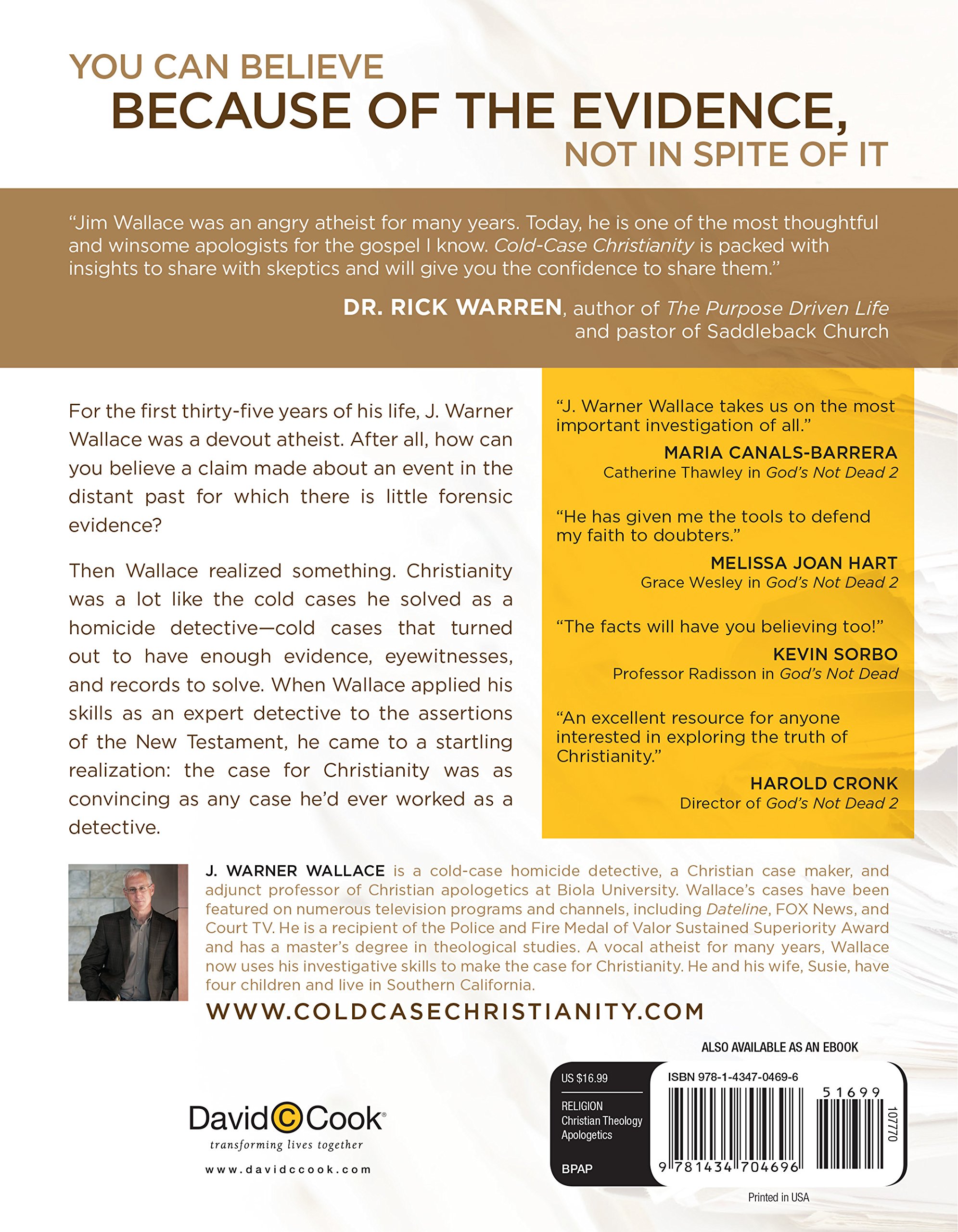 Cold-Case Christianity back cover